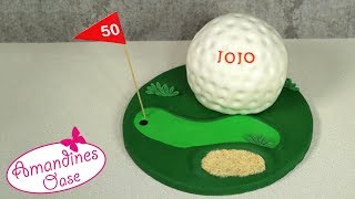 Golfball Torte  Fondant Golf Torte  Kugeltorte als Golfball  golf cake [upl. by Nawrocki]