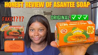 REVIEW OF ASANTEE PAPAYA SOAP Is it worth it HOW TO IDENTIFY THE FAKE AND ORIGINAL ASANTEE SOAP [upl. by Eenafets]