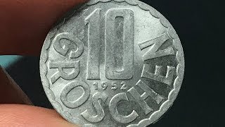 1952 Austria 10 Groschen Coin • Values Information Mintage History and More [upl. by Noryv]