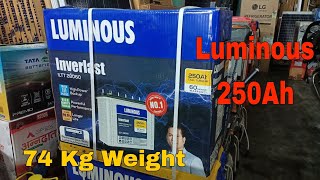 Luminous 250Ah Tall Tubular Battery पूरे घर का लोड चलाओ 24 घंटे Best Price [upl. by Alon185]