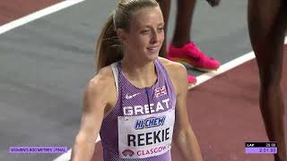 World Indoors 2024 Womens 800m final  Jemma Reekie wins silver medal in Glasgow [upl. by Chernow549]