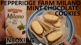 Unboxing Pepperidge Farm Milano Mint Chocolate Cookies [upl. by Zealand]