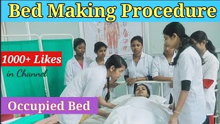 Occupied Bed Making  Bed Making Procedure  Medical and Nursing  Health Sector With Surajit [upl. by Aicilaana]