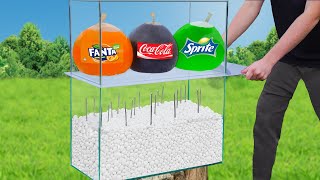 Experiment Giant Balloons of Coca Cola amp Fanta amp Sprite VS Mentos [upl. by Anilet]