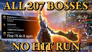 Elden Ring All 207 Bosses DLC No Hit Run Worlds First [upl. by Iv]