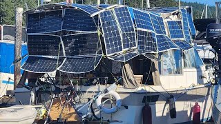 I got a free boat my Solar panel install [upl. by Ileana]