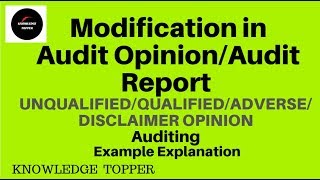 SA 705 Audit Opinions  Modification In Audit Opinion By Knowledge Topper UrduHindi [upl. by Saville]