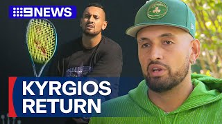 Kyrgios hungry for grand slam return  9 News Australia [upl. by Stannfield]