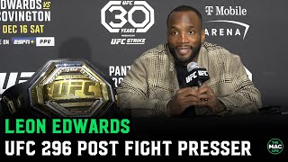 Leon Edwards on Colby Covington “Colby isn’t a man he’s a coward”  UFC 296 Press Conference [upl. by Ydnal]