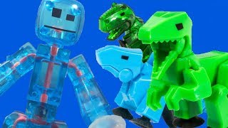 STIKBOT DINOSAURS Stikbot Stop Motion [upl. by Esiuqram]