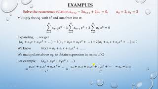 Solution of Recurrence Relation using Generating Function [upl. by Hayes]