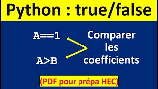 Booléen  comparer les coefficients dune matrice avec un nombre ou les coeffs dune autre matrice [upl. by Elfstan]