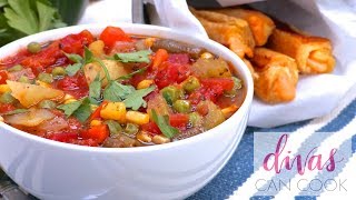 How To Make Easy Homemade Vegetable Soup [upl. by Kcirdnek]