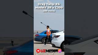 DRAG C200 vs TESLA Model Y SR  Elektrikli vs Benzinli Drag Yarışı drag tesla mercedes [upl. by Zannini]