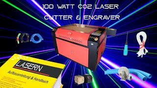 100 Watt CO2 Laser Cutter amp Engraver  Aufbauanleitung Handbuch amp viele Tipps KH9060  Deutsch [upl. by Sarajane]