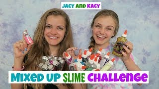 Mixed Up Slime Challenge  Jacy and Kacy [upl. by Nesyaj]