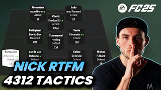 NICK RTFM META 4312 FORMATION amp CUSTOM TACTICS  FC 25 ULTIMATE TEAM [upl. by Johannah]