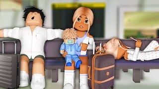 ✈️ OUR FLIGHT WAS DELAYED  Bloxburg Family Roleplay [upl. by Raclima228]