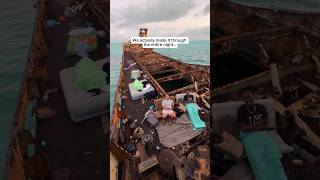 Transforming a Shipwreck into a hangout lounge and sleeping on it…👀🌊 [upl. by Eanil]