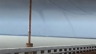 Double water spouts over Lake Pontchartrain [upl. by Skier831]