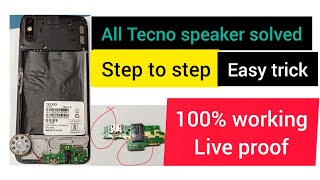 Tecno speaker Problem solved  all tecno speaker problem  tecno ke5 ke5k kg5 kg5k kc1 bb4k [upl. by Esikram]