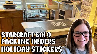 New Holiday Stickers  Packing Orders  Starcraft Solo  Small Business VLOG  Studio VLOG 021 [upl. by Nonez]