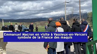 Emmanuel Macron en visite à VassieuxenVercors symbole de la France des maquis  DRM News Français [upl. by Rustie]