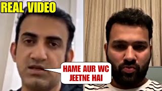 Gautam Gambhir videos call Rohit Sharma and congratulates him for winning T20 World Cup [upl. by Nomelihp]