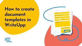 How to create document templates in WriteUpp [upl. by Elson]