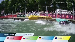 Mens Kayak Cross Quarter Final 3  2023 ICF CanoeKayak Slalom World Cup Augsburg Germany [upl. by Ainitsirhc]