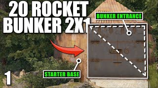 I BUILT A 20 ROCKET 2X1 WITH A BUNKER ENTRANCE ON WIPE DAY  Solo Rust [upl. by Annaiviv77]