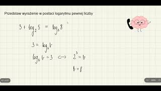 Przedstaw wyrażenie w postaci logarytmu pewnej liczby [upl. by Theurer485]