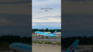 Korean Air Cargo Boeing 777 ROARING Takeoff  Anchorage Airport Plane Spotting [upl. by Indnahc]