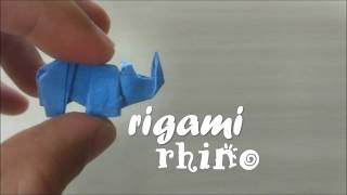 Tiny Origami Rhino 🦏 [upl. by Aleb]