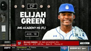 Nationals Draft CF Elijah Green Miami Commit with 5th Pick of 2022 MLB Draft [upl. by Carman67]