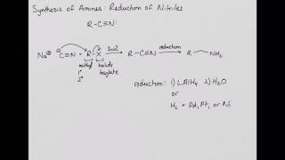 Synthesis of Amines Reduction of Nitriles [upl. by Melva155]