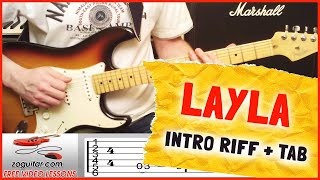 LAYLA 🎸 ERIC CLAPTON INTRO RIFF  TAB [upl. by Proudfoot134]