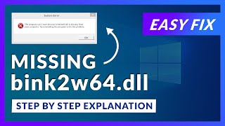 bink2w64dll Missing Error  How to Fix  2 Fixes  2021 [upl. by Sualakcin]