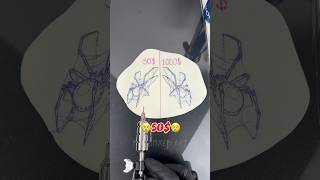 🕷️50 vs 1000 🕷️ realism spider version tattooasmr tattooviral tattooideas tattoo [upl. by Bibbie837]