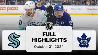 NHL Highlights  Kraken vs Maple Leafs  October 31 2024 [upl. by Delphina]