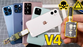 USB Killer V4 vs iPhone 1212 Pro Note 20 Ultra Pixel 5 amp More Instant Death [upl. by Lyrak703]