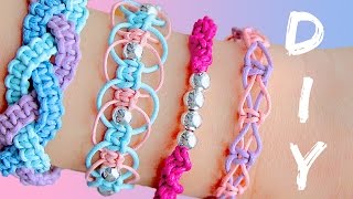 DIY friendship bracelets 4 EASY stackable arm candy projects [upl. by Dudley]