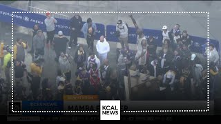 Fans flock for first glimpse of Kobe Bryant statue outside Cryptocom Arena [upl. by Ainatnas991]