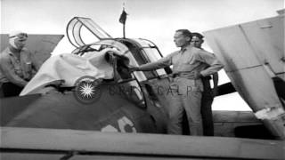 US Navy TBF Avenger gunner from USS Essex is buried at sea with his aircraft durHD Stock Footage [upl. by Annissa305]