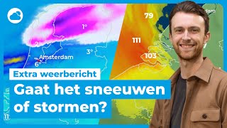 Extra weerbericht storm of sneeuw op komst [upl. by Yrehc]