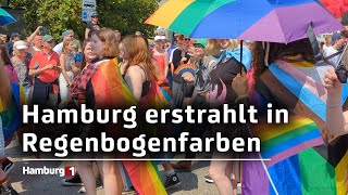 CSDDemonstration und Straßenfest Hamburg erstrahlt in Regenbogenfarben [upl. by Thrift994]