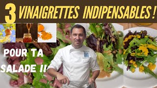 COMMENT FAIRE 3 VINAIGRETTES MAISON ORIGINALES SIMPLES ET RAPIDES [upl. by Gannie643]