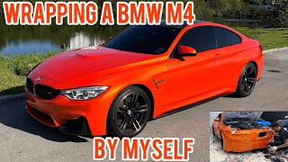 How to wrap a bmw m4  gloss metal electric sunset [upl. by Eitisahc]