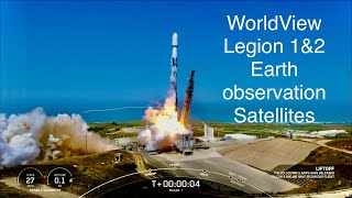 WorldView Legion 1amp2 Earth observation Satellites SpaceX Falcon9 Launch Mission for Maxar Liftoff [upl. by Lorelle]