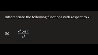 Differentiate ex cosxx3  Basic Differentiation Part 4  Calculus [upl. by Ahsieyk]